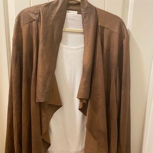 Cato Plus Faux Leather Open Jacket